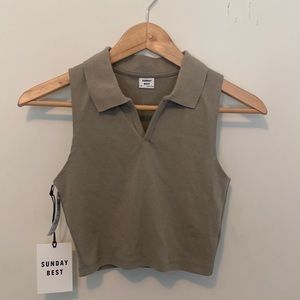 Sunday Best Cropped Collar Tank